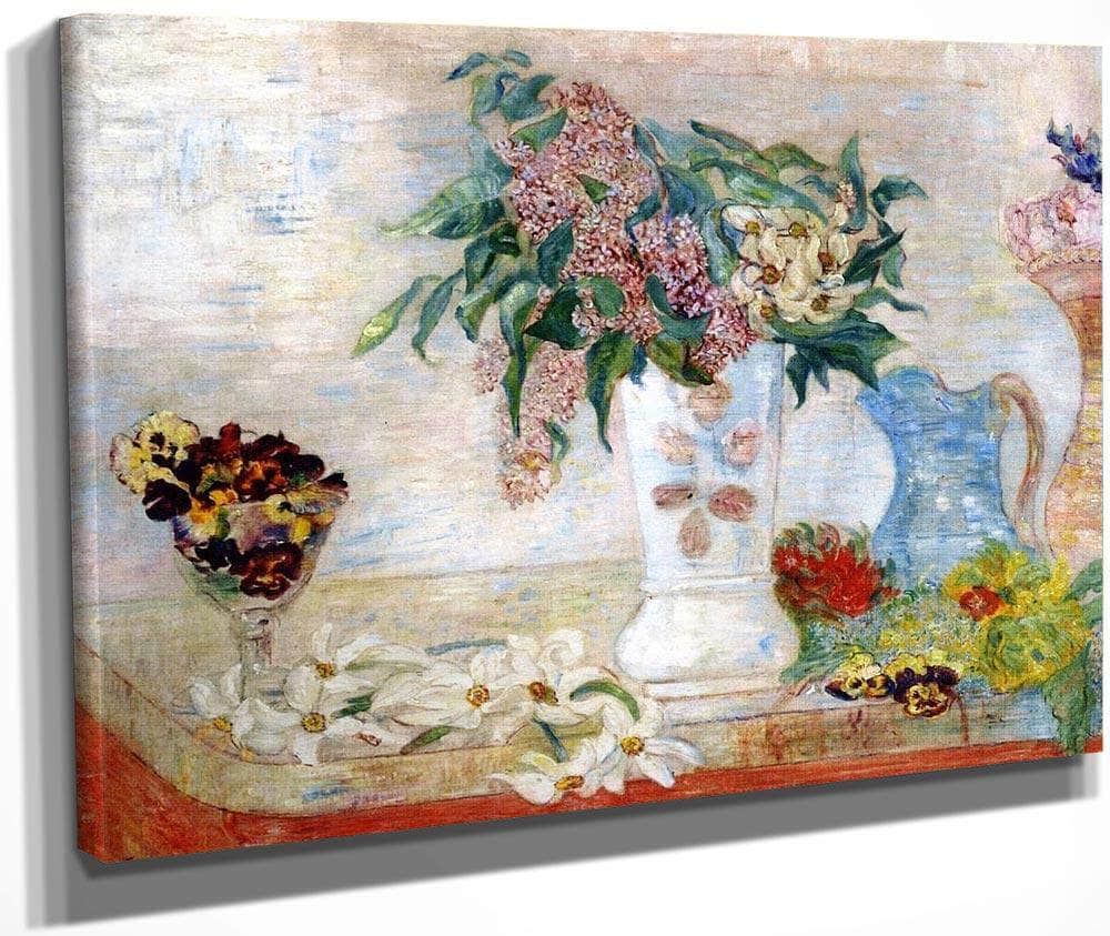 Jonquils, Lilacs And Violets By James Ensor Fine Art Print