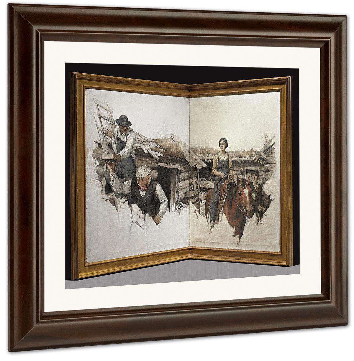Judith Sat Straight And Formidable In Her Saddle, Facing Caleb Coldly By William Henry Dethlef Koerner Fine Art Print
