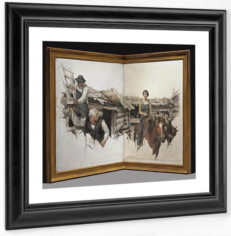 Judith Sat Straight And Formidable In Her Saddle, Facing Caleb Coldly By William Henry Dethlef Koerner Fine Art Print