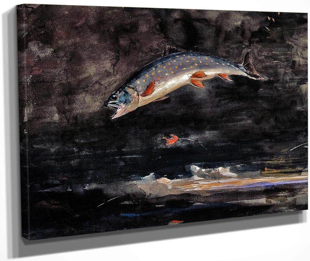 Jumping Trout By Winslow Homer Fine Art Print