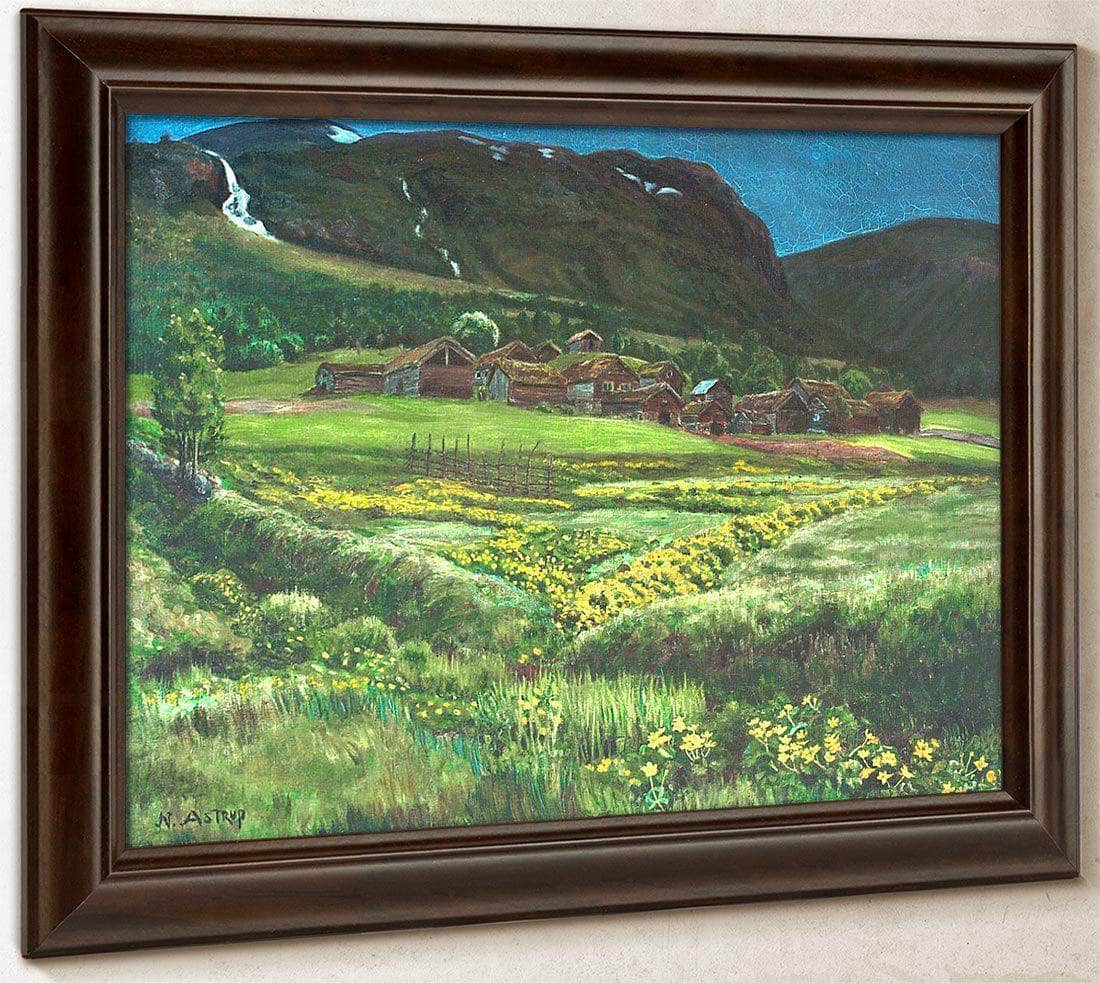 June Night And Old West Country Farmyard By Nicolai Astrup Fine Art Print