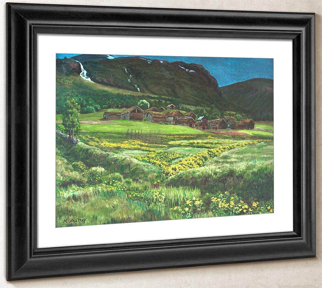 June Night And Old West Country Farmyard By Nicolai Astrup Fine Art Print