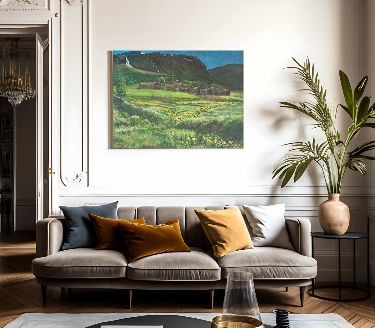 June Night And Old West Country Farmyard By Nicolai Astrup Fine Art Print