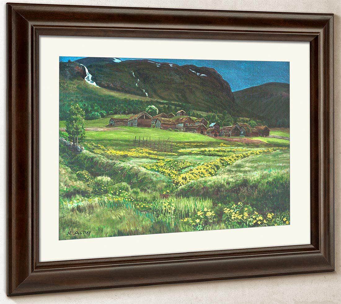 June Night And Old West Country Farmyard By Nicolai Astrup Fine Art Print