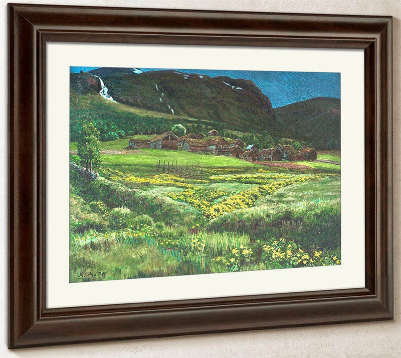 June Night And Old West Country Farmyard By Nicolai Astrup Fine Art Print