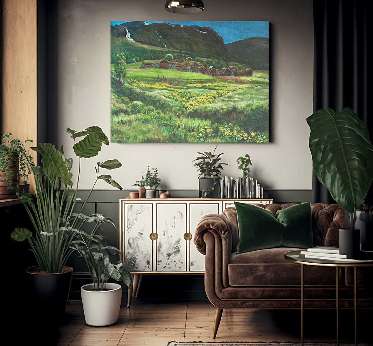 June Night And Old West Country Farmyard By Nicolai Astrup Fine Art Print