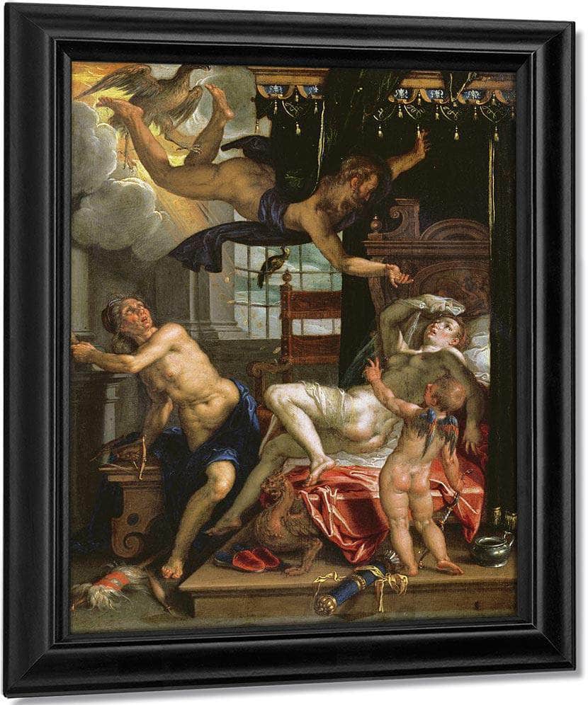 Jupiter And Danae By Joachim Wtewael Fine Art Print