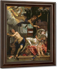 Jupiter And Danae By Joachim Wtewael Fine Art Print