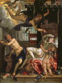 Jupiter And Danae By Joachim Wtewael Fine Art Print