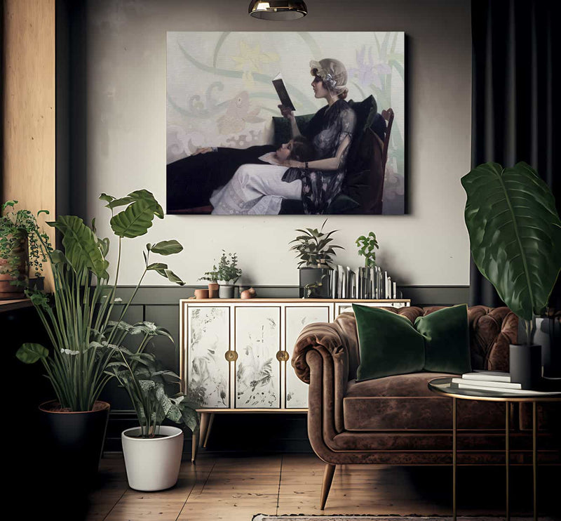 Just A Couple Of Girls By Harry Wilson Watrous Fine Art Print