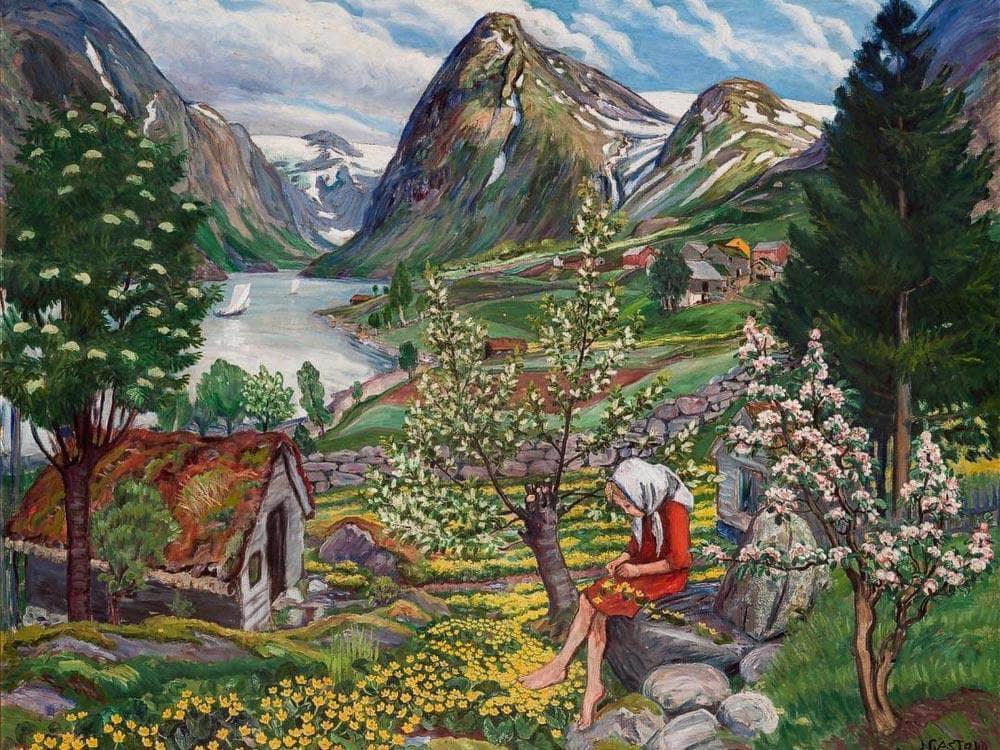 Kari   Motif From Sunde 1 By Nicolai Astrup Fine Art Print
