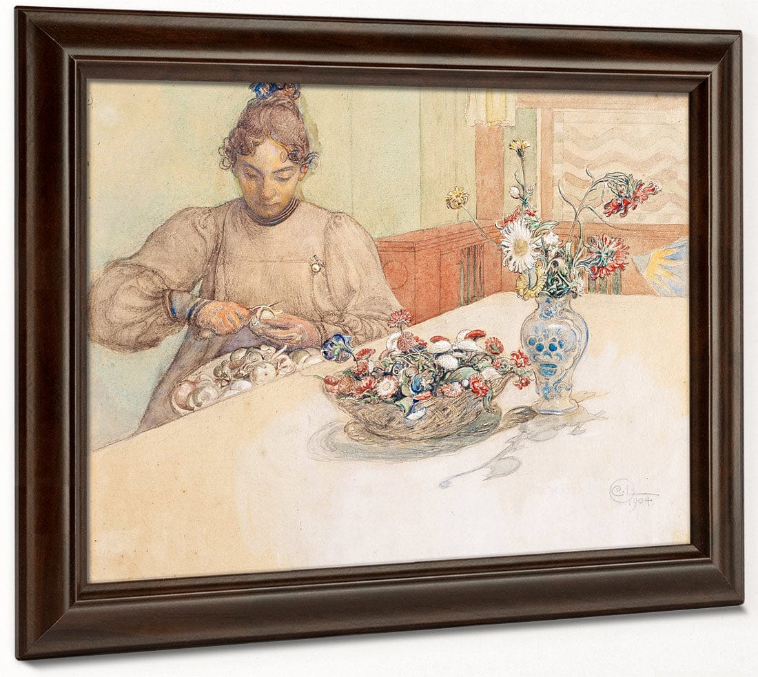 Karin Peeling Apples By Carl Larsson Fine Art Print