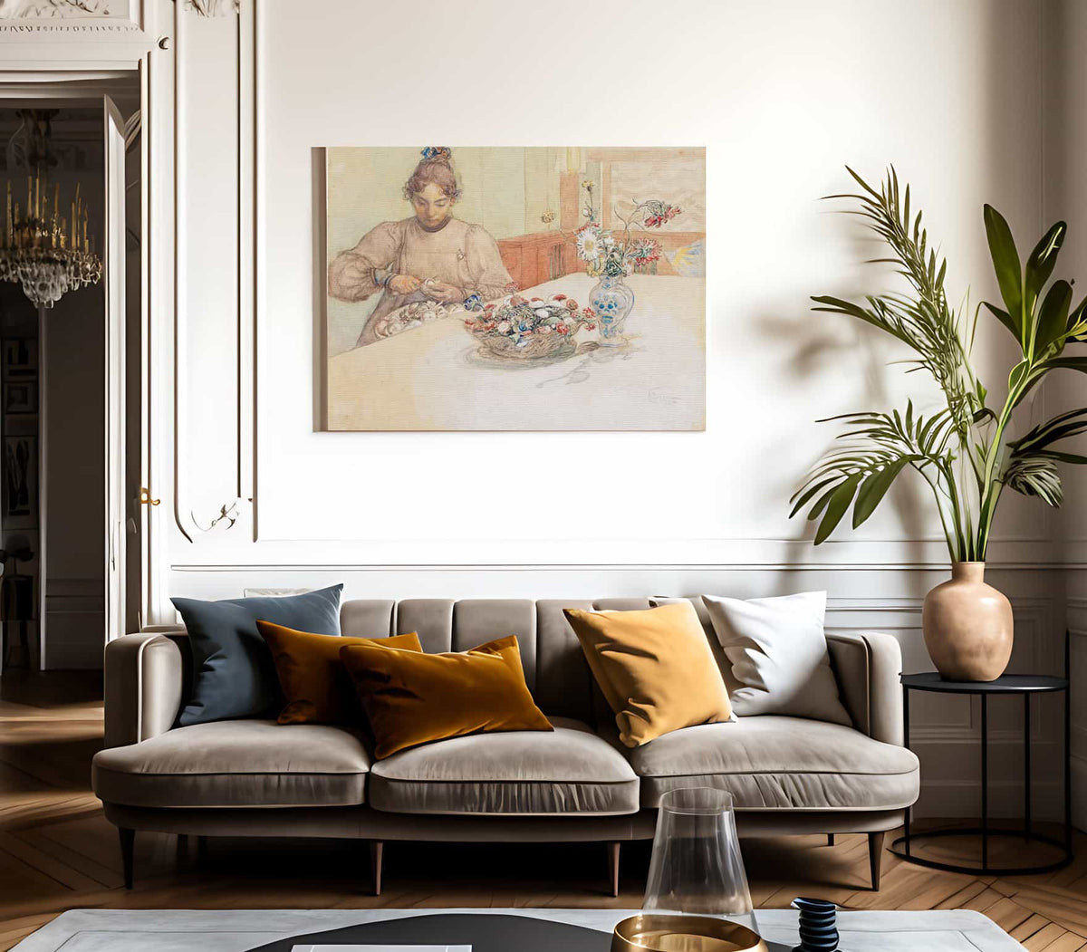 Karin Peeling Apples By Carl Larsson Fine Art Print