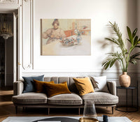 Karin Peeling Apples By Carl Larsson Fine Art Print