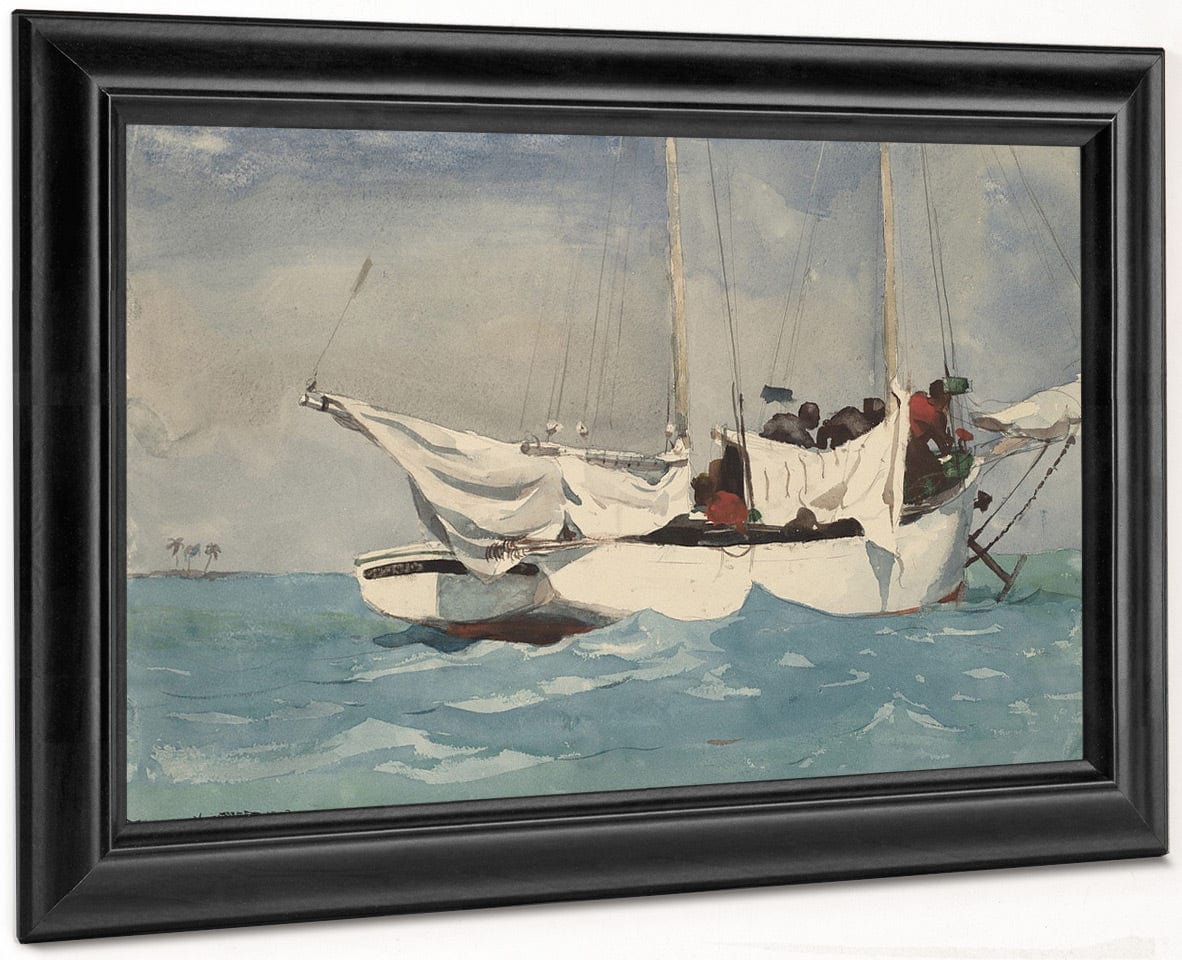 Key West, Hauling Anchor By Winslow Homer Fine Art Print