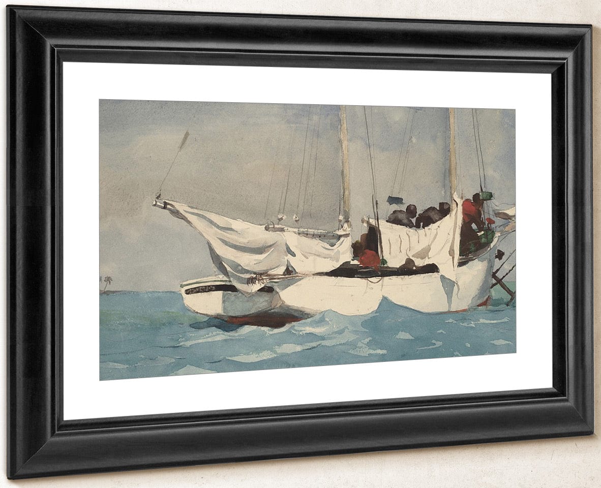 Key West, Hauling Anchor By Winslow Homer Fine Art Print