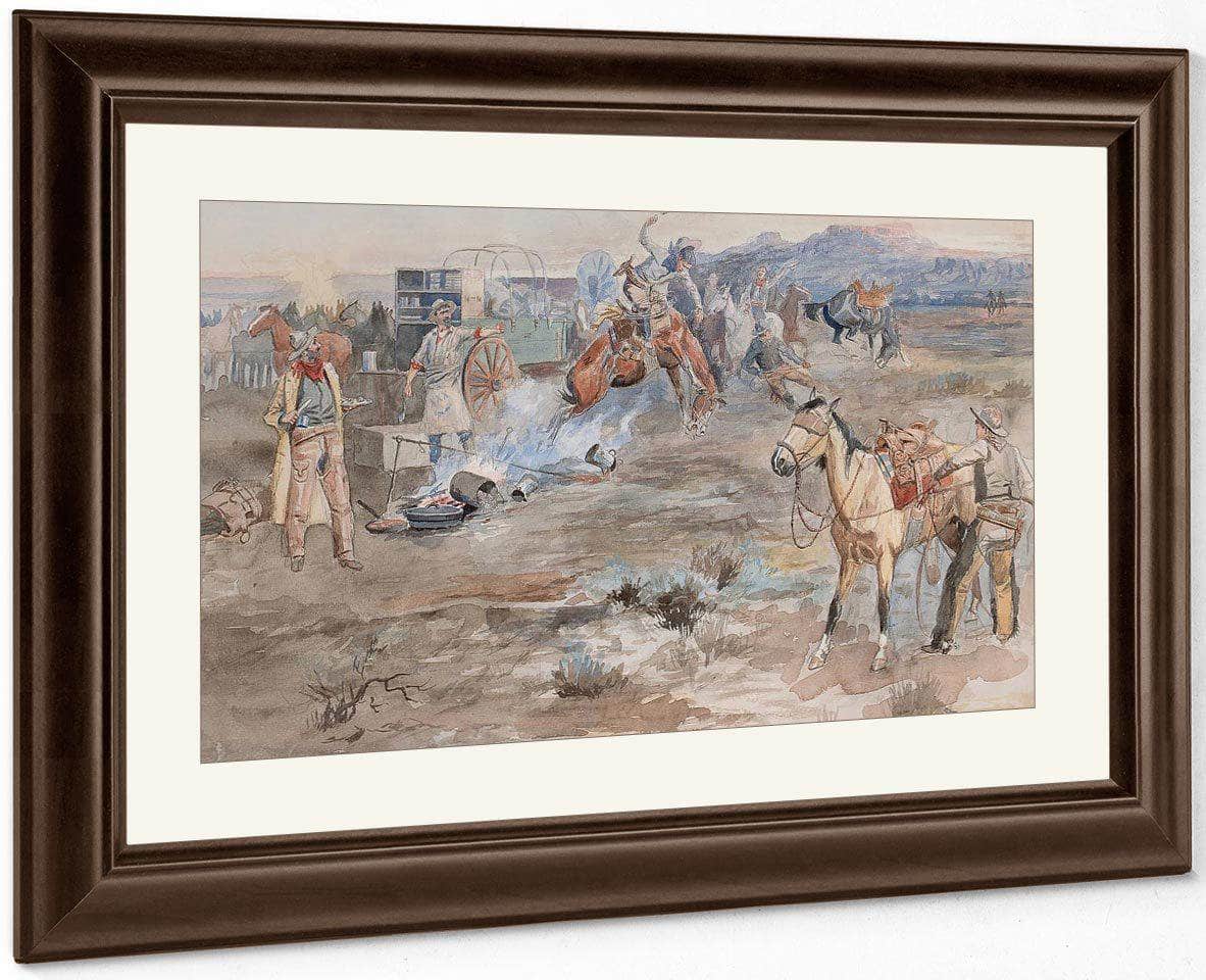 Kickover Of Morning Coffee Pot 1896 By Charles Marion Russell Fine Art Print