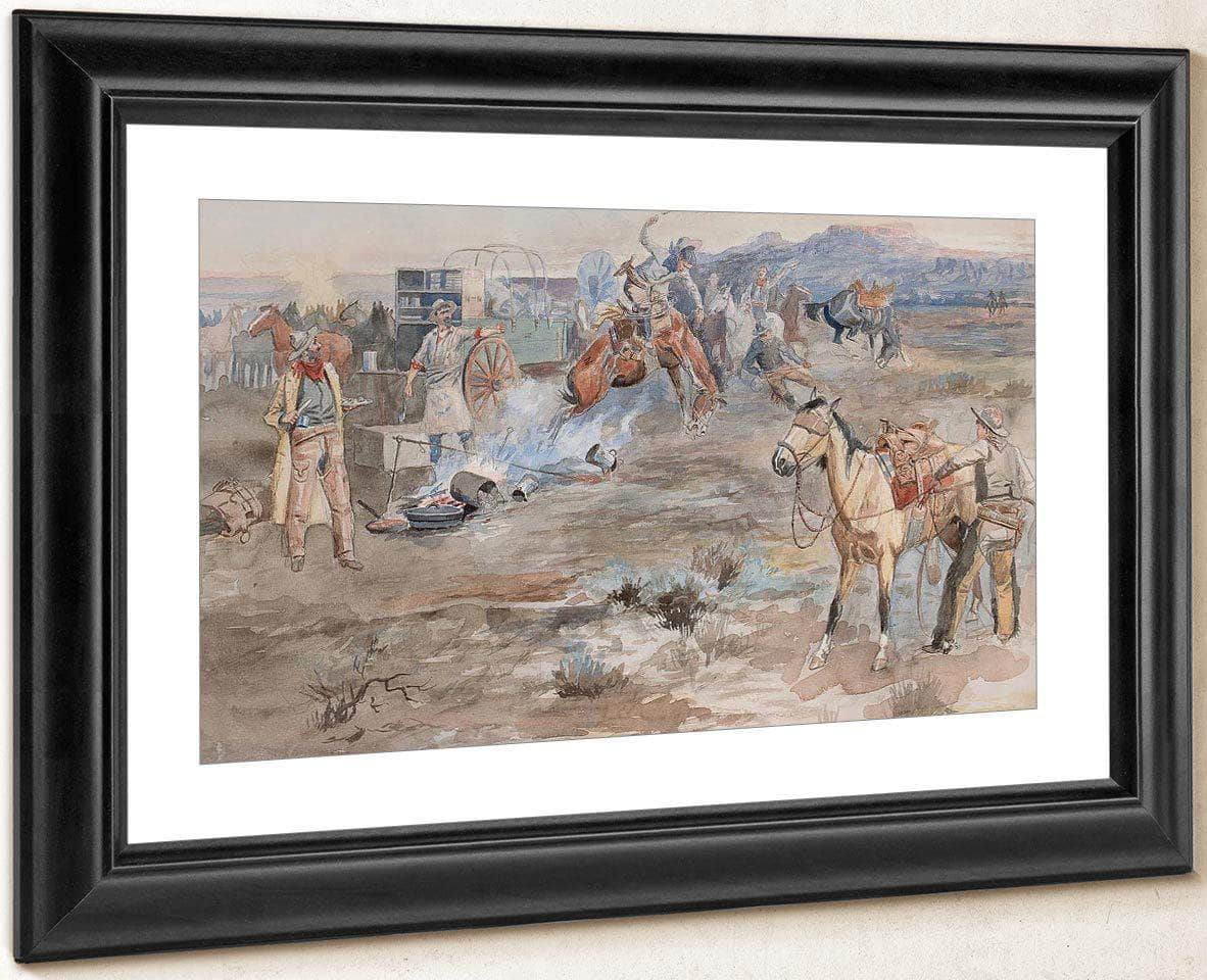 Kickover Of Morning Coffee Pot 1896 By Charles Marion Russell Fine Art Print