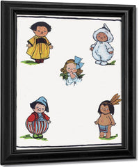 Kiddie Land Endpaper National Costumes By Grace G Drayton Fine Art Print