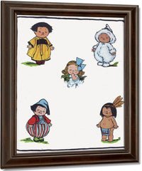 Kiddie Land Endpaper National Costumes By Grace G Drayton Fine Art Print