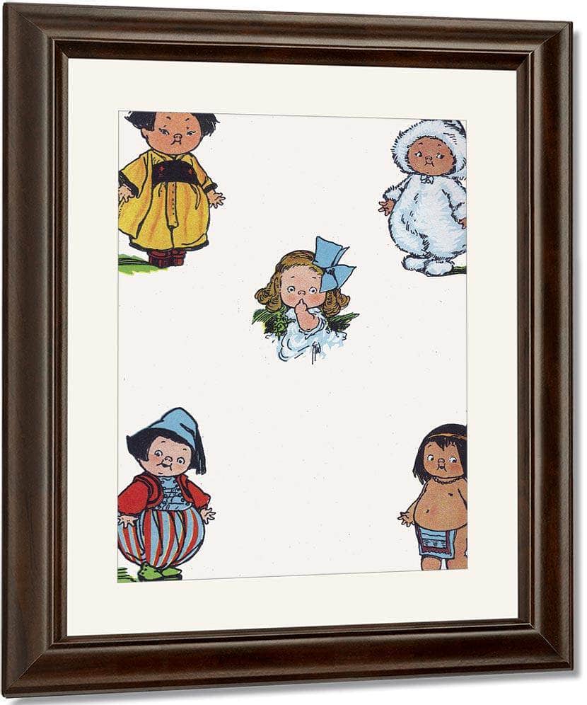 Kiddie Land Endpaper National Costumes By Grace G Drayton Fine Art Print