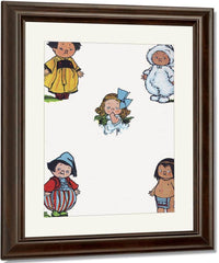 Kiddie Land Endpaper National Costumes By Grace G Drayton Fine Art Print