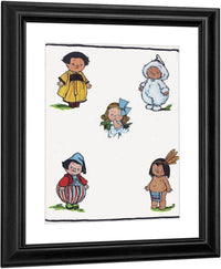 Kiddie Land Endpaper National Costumes By Grace G Drayton Fine Art Print