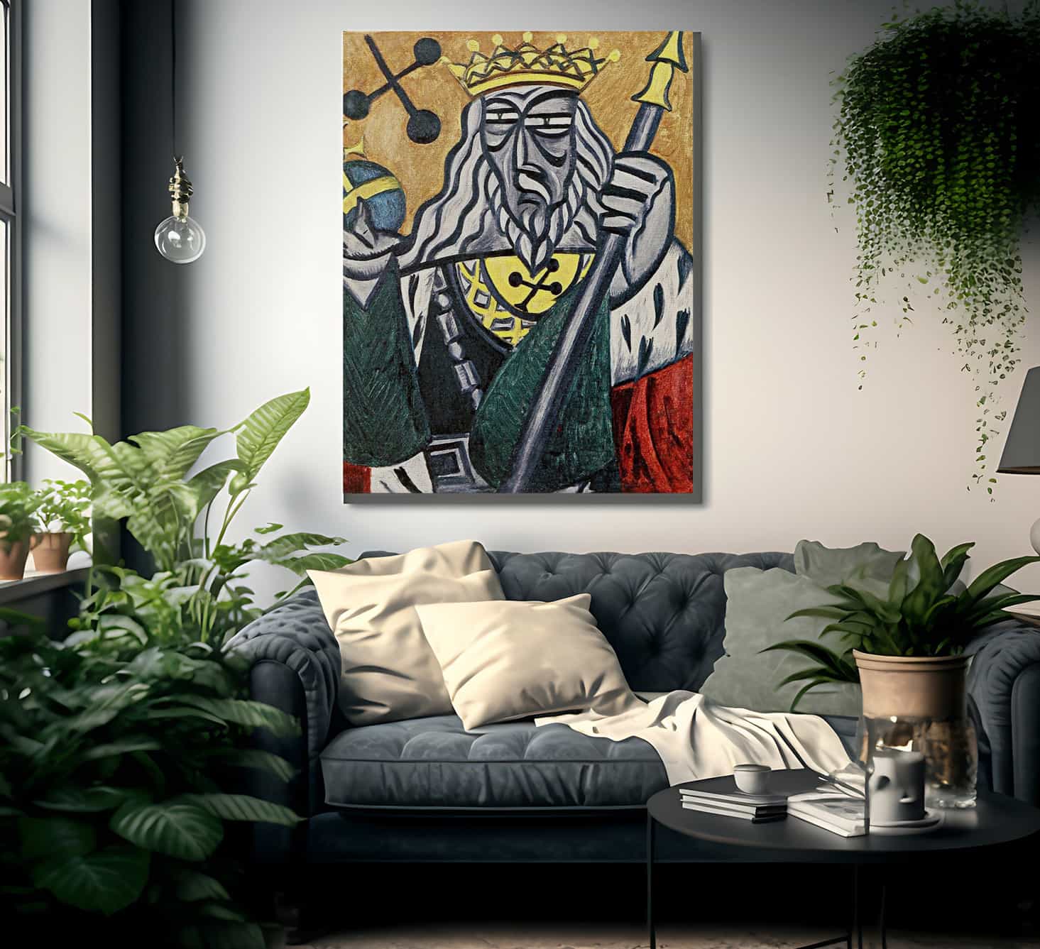 King Of Clubs 1915 By Olga Rozanova Fine Art Print