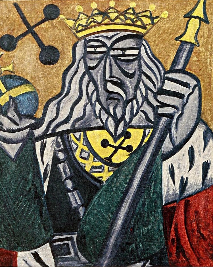 King Of Clubs 1915 By Olga Rozanova Fine Art Print