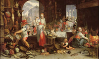 Kitchen Scene With The Parable Of The Feast By Joachim Wtewael Fine Art Print