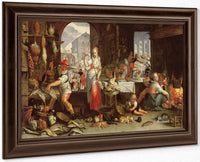 Kitchen Scene With The Parable Of The Feast By Joachim Wtewael Fine Art Print