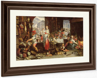 Kitchen Scene With The Parable Of The Feast By Joachim Wtewael Fine Art Print