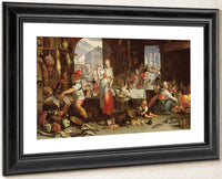 Kitchen Scene With The Parable Of The Feast By Joachim Wtewael Fine Art Print