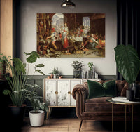 Kitchen Scene With The Parable Of The Feast By Joachim Wtewael Fine Art Print