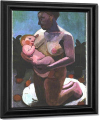 Kneeling Breast Feeding Mother By Paula Modersohn Becker Fine Art Print