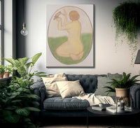 Kneeling Woman With Bird By Paula Modersohn Becker Fine Art Print