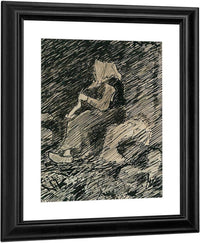 Knitting Woman By Nicolai Astrup Fine Art Print