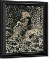 Knitting Woman By Nicolai Astrup Fine Art Print