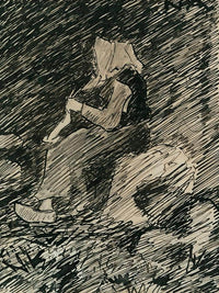 Knitting Woman By Nicolai Astrup Fine Art Print