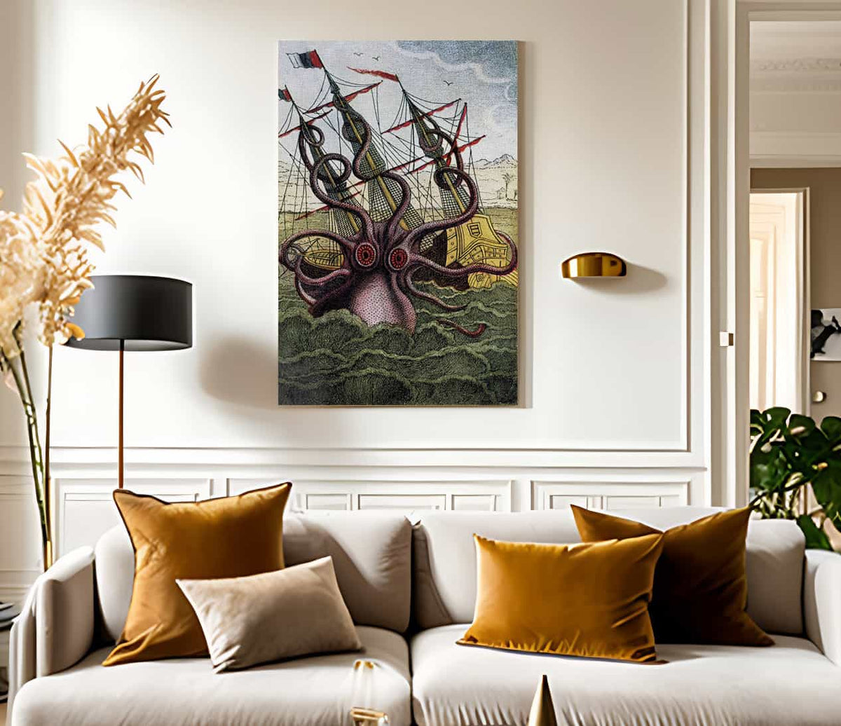 Kraken Pulpo Calamar By Pierre Denys De Montfort Fine Art Print