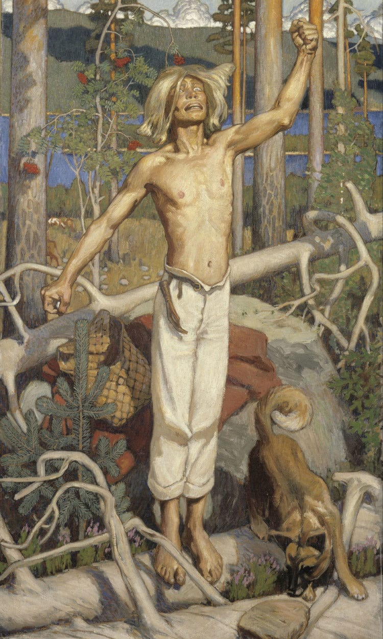 Kullervo Cursing By Akseli Gallen Kallela Fine Art Print