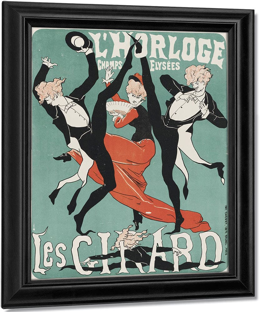 L'horloge Les Girard By Jules Cheret Fine Art Print