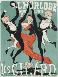 L'horloge Les Girard By Jules Cheret Fine Art Print