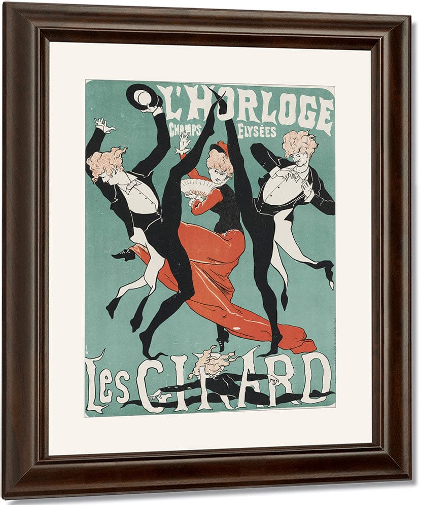 L'horloge Les Girard By Jules Cheret Fine Art Print