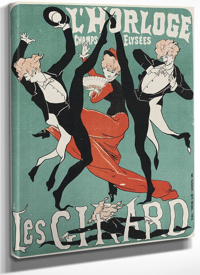 L'horloge Les Girard By Jules Cheret Fine Art Print