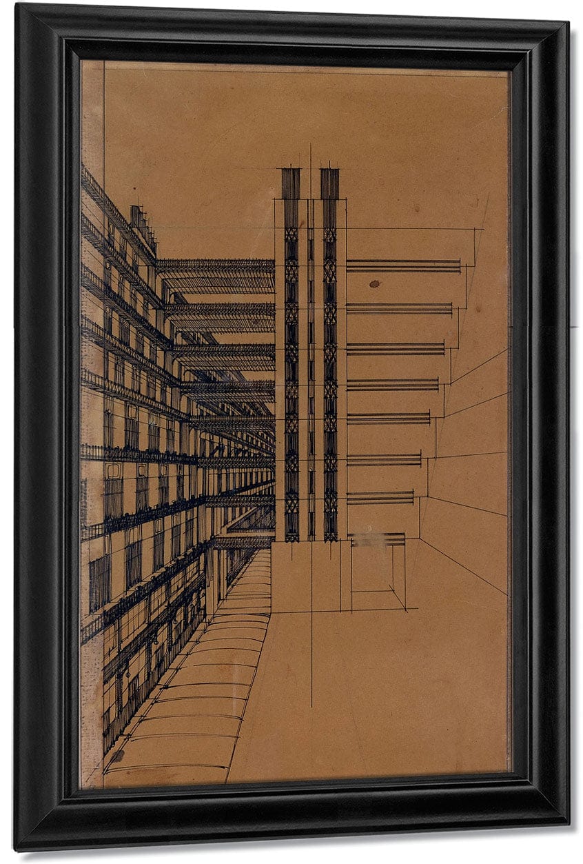 La Citta Nuova   Casa A Gradinata 1914 Rome Private Collection By Antonio Sant'elia Fine Art Print