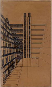 La Citta Nuova   Casa A Gradinata 1914 Rome Private Collection By Antonio Sant'elia Fine Art Print