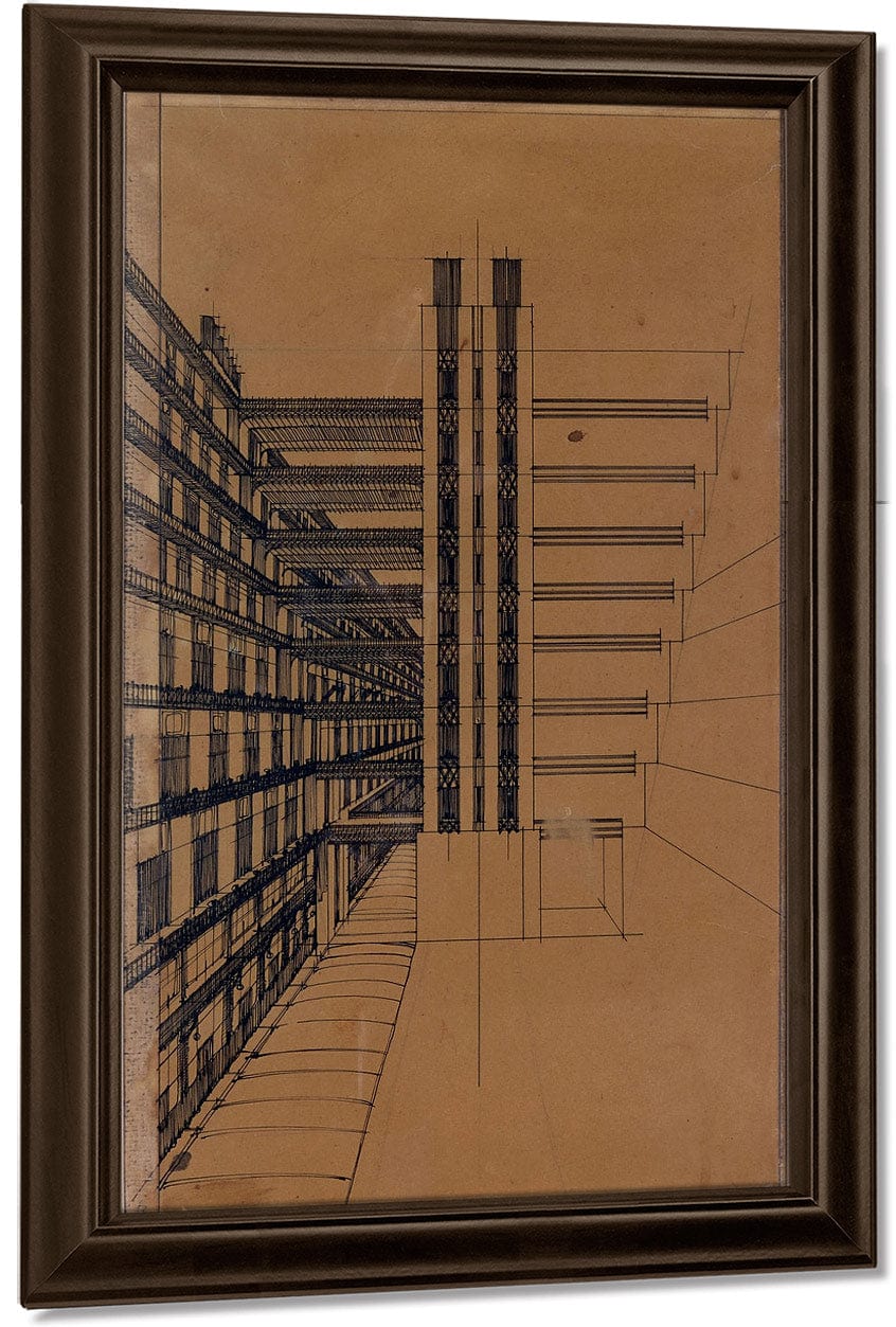 La Citta Nuova   Casa A Gradinata 1914 Rome Private Collection By Antonio Sant'elia Fine Art Print