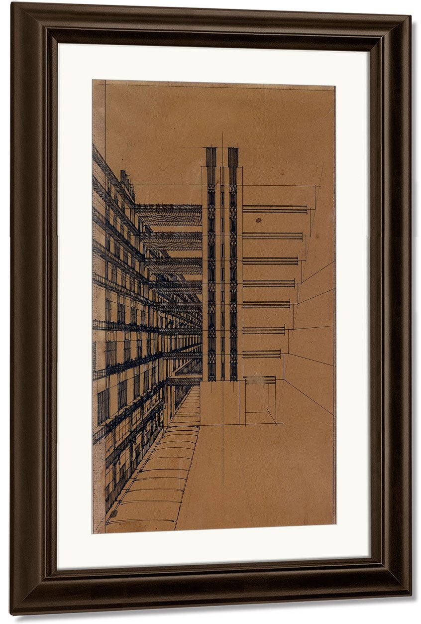 La Citta Nuova   Casa A Gradinata 1914 Rome Private Collection By Antonio Sant'elia Fine Art Print