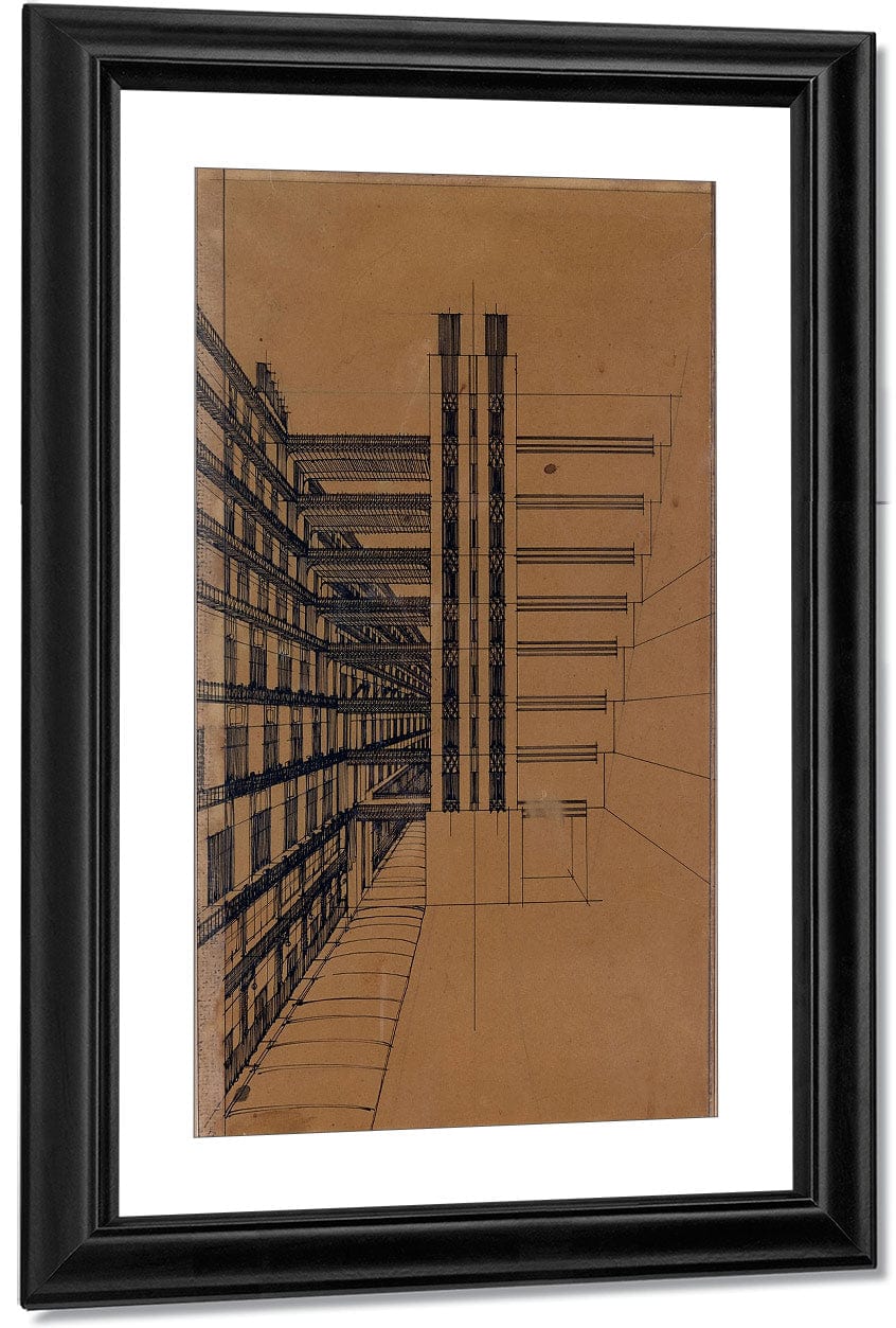 La Citta Nuova   Casa A Gradinata 1914 Rome Private Collection By Antonio Sant'elia Fine Art Print